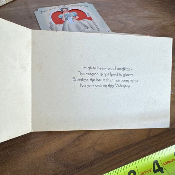 Vintage Valentine's Card Lot Carrington USA Made Greeting Cards Love Ephemera - Picture 8 of 12